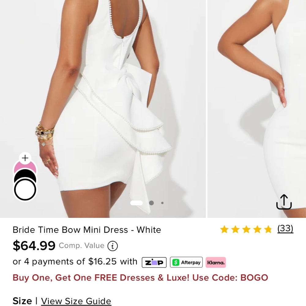 Beautiful satin bridal bow mini dress